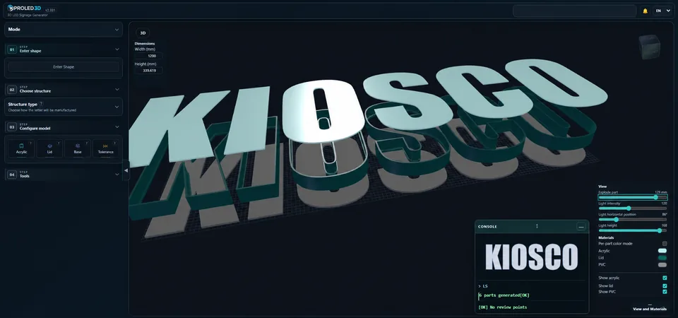 3D printed channel letters production workflow